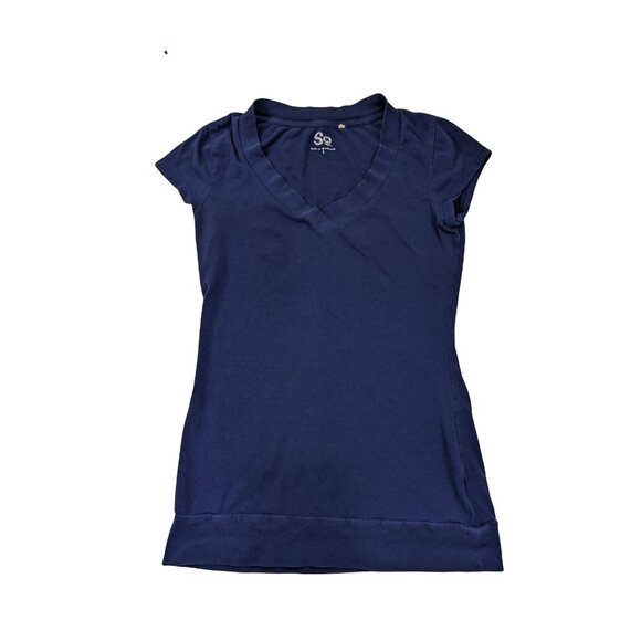 Women's So Blue Small V Neck Top Soft Knit 13d - Picture 1 of 9